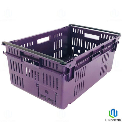 48L Plastic Fruit Vegetable Crates , Large Plastic Crates For Storage