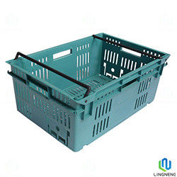 48L Plastic Fruit Vegetable Crates , Large Plastic Crates For Storage