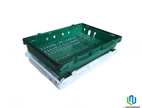 Lightweight 18L Plastic Fruit And Vegetable Crates / Stacking Plastic Crates With Handle