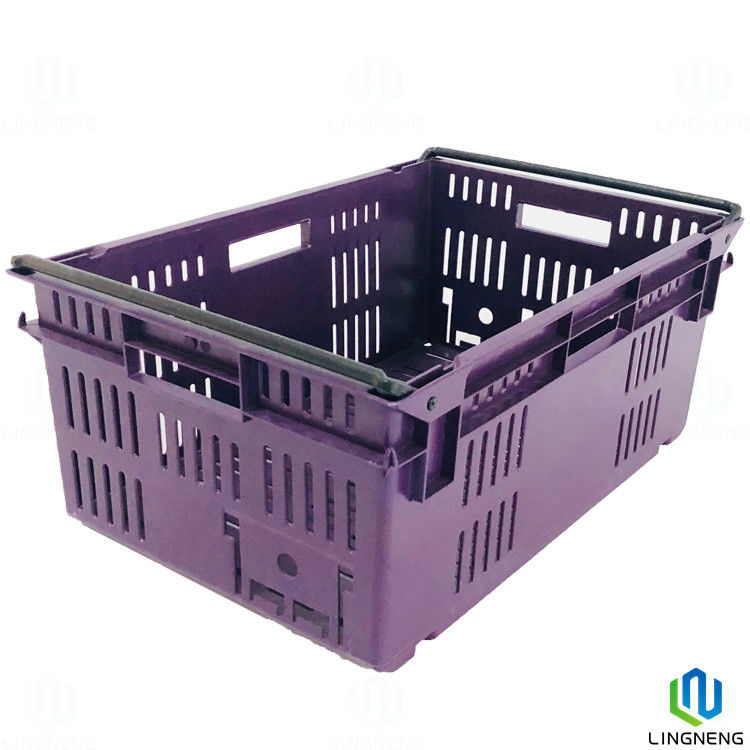 48L Plastic Fruit Vegetable Crates , Large Plastic Crates For Storage